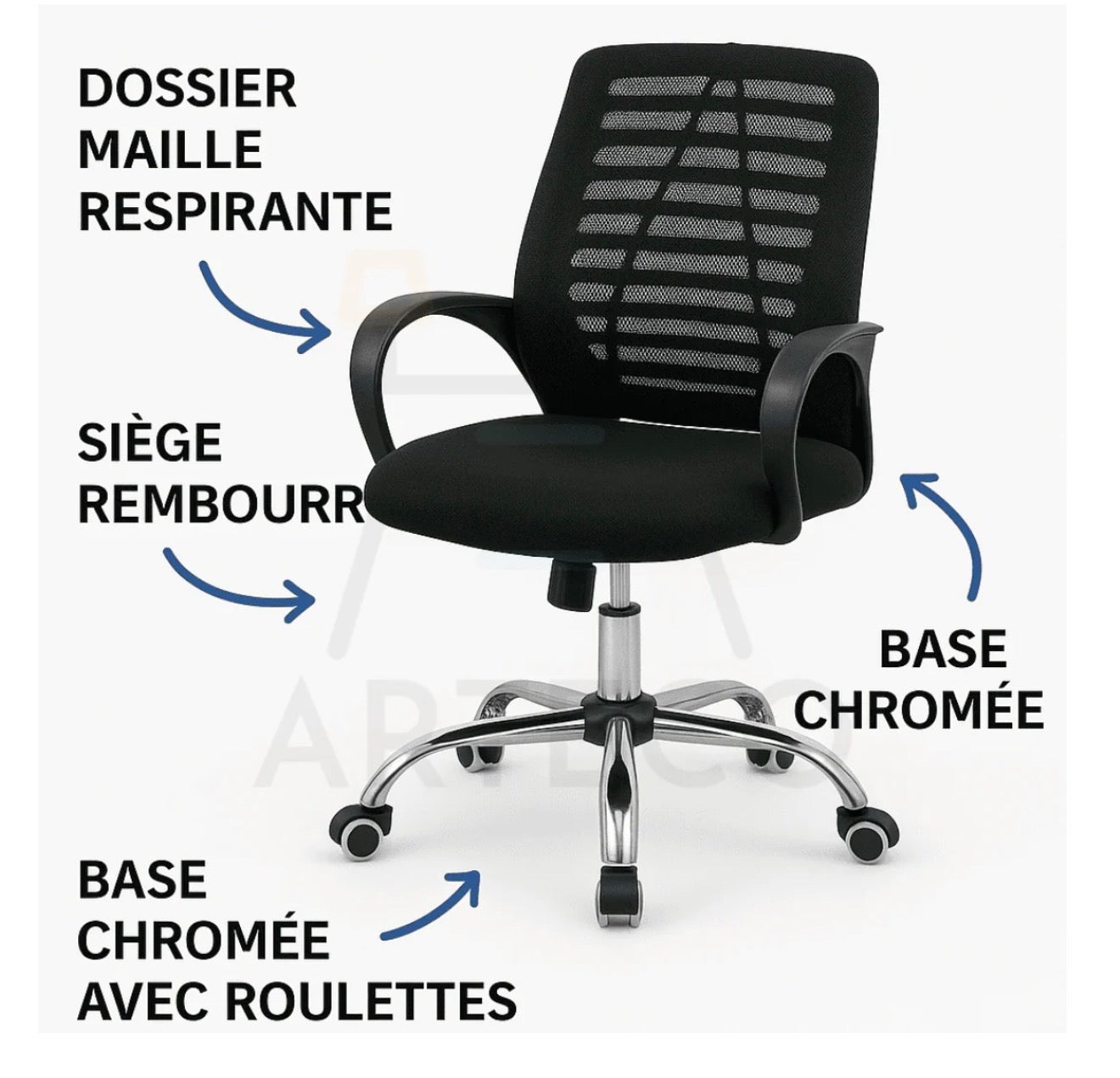 Chaise de Bureau VEO – Confort, Maintien et Design Moderne