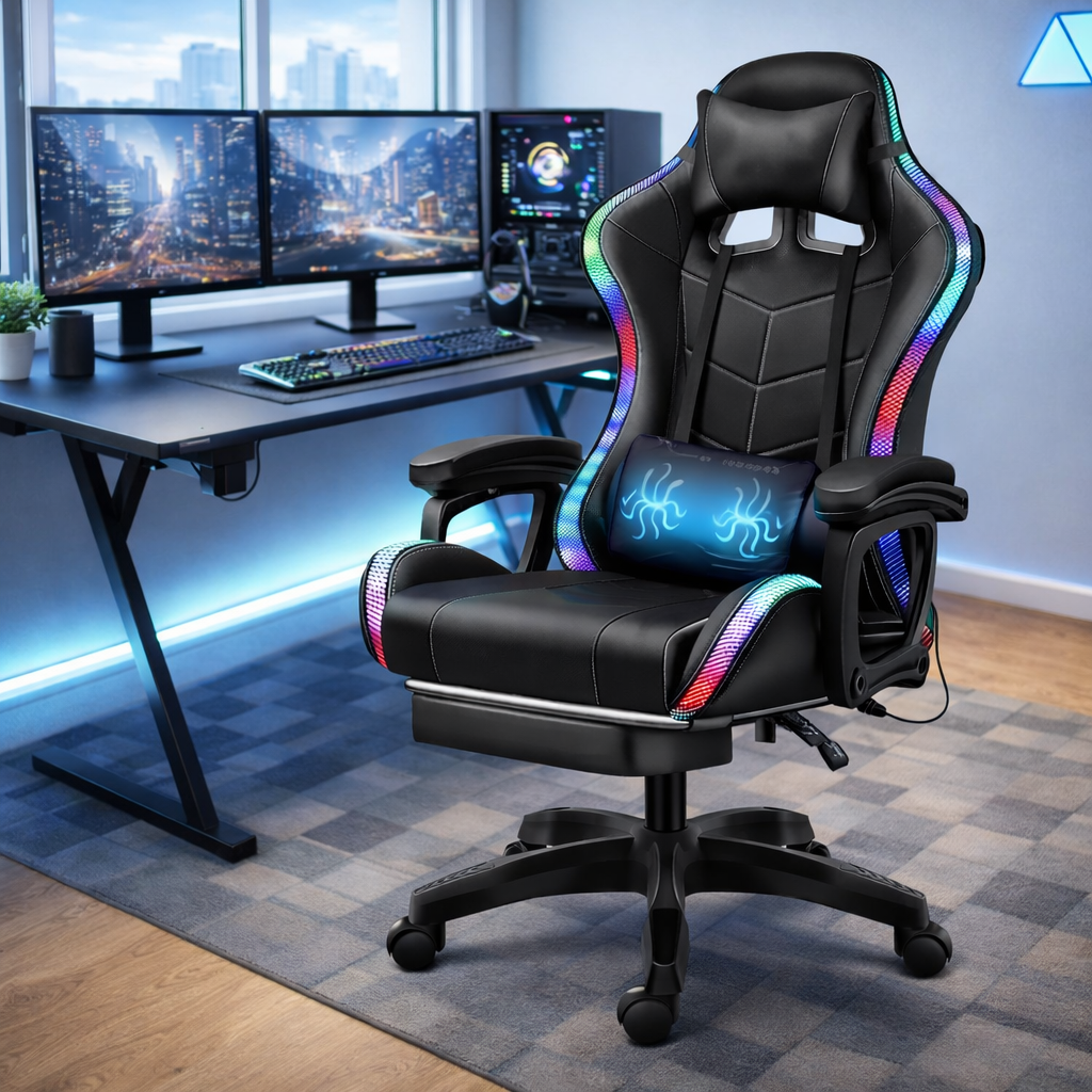 Chaise Gaming LED + Massage